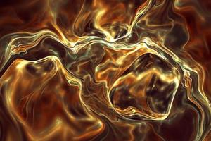 Gold fluid design background in abstract art. Dynamic 3d rendering in futuristic style photo