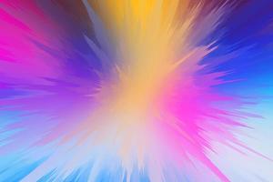 Frozen holographic gradient explosion digital background. Abstract generative art. Trendy blue, pink, violet and purple splash 3d rendering photo