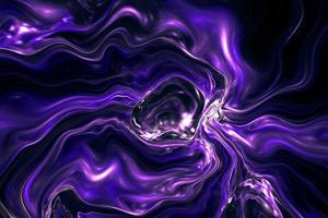 representación 3d de gradiente líquido púrpura. fondo fluido holográfico abstracto foto