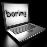 palabra aburrida en la computadora portátil