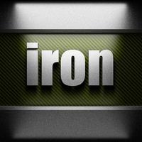 Iron word on carbon photo