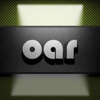 oar word of iron on carbon photo