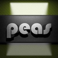 peas word of iron on carbon photo