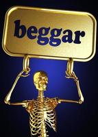 beggar word and golden skeleton photo