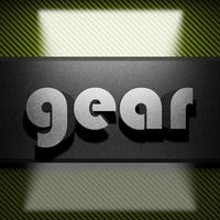 gear word of iron on carbon photo