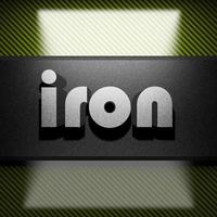 hierro palabra de hierro sobre carbono foto
