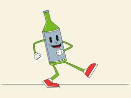 bottle traditional cartoon illustration design vector