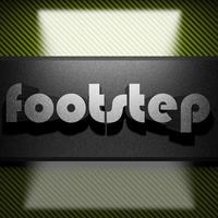 footstep word of iron on carbon photo