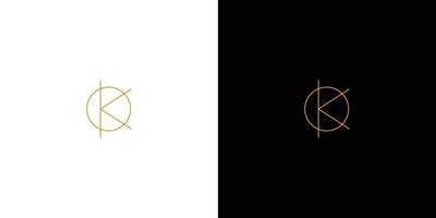 Modern and minimalist letter K initials logo design vector