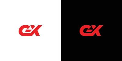 Bold and modern letter GX initials logo design vector