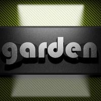 garden word of iron on carbon photo