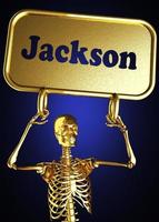 palabra jackson y esqueleto dorado foto