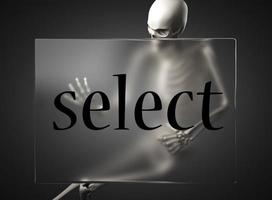 select word on glass and skeleton photo