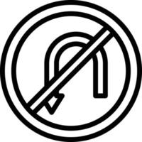 No u turn Vector Icon Design Illustration