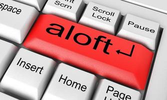 aloft word on white keyboard photo