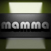 mamma word of iron on carbon photo