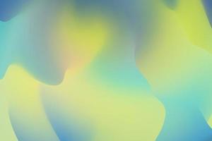 Soft holographic blur background. Abstract fluid composition 3d render. Yellow, green, blue gradient color wavy surface photo