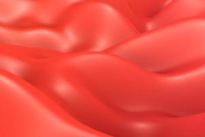 Stylish red smooth silk wavy folds background. Abstract vivid 3d rendering. Trendy bright wave backdrop design