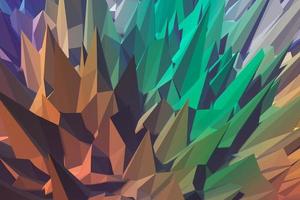 Abstract tech 3D illustration. Perspective geometric background with low poly shapes photo