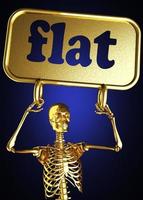 flat word and golden skeleton photo