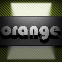 palabra naranja de hierro sobre carbono foto
