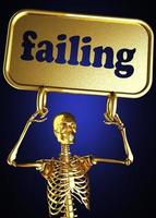 failing word and golden skeleton photo