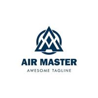 Air master symbol design logo concept inspiration. Monogram logo letter A master air logo design template vector