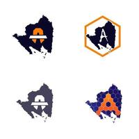 conjunto de logotipos inspirados para conceptos de diseño de logotipos con una combinación de las islas de lampung, sumatra, indonesia vector