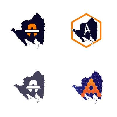 Set of inspired logos for letter A logo design concepts with a combination of the islands of Lampung, Sumatra, Indonesia
