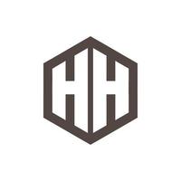 initial logo letter H H with pentagon shape, monogram logo vector