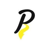 A simple R logo design idea with a yellow color combination on one leg of a letter vector