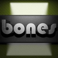 bones word of iron on carbon photo