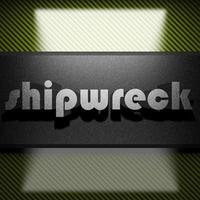 shipwreck word of iron on carbon photo