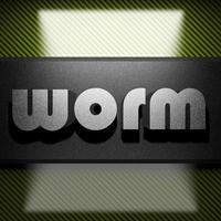 worm word of iron on carbon photo