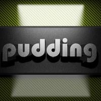 pudding word of iron on carbon photo