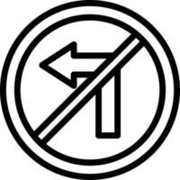 No turn left Vector Icon Design Illustration