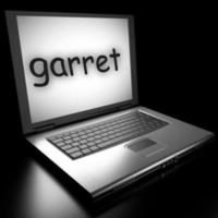 garret word on laptop photo
