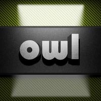 owl word of iron on carbon photo