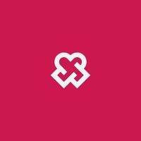 diseño de logotipo de cinta de corazón, idea única de icono de monograma