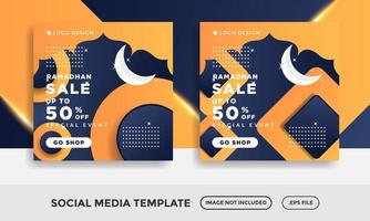 banner de venta de ramadhan, plantilla de publicación en redes sociales vector