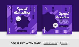 Special ramadhan sale, discount , social media post template vector