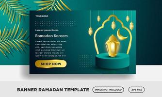 especial eid mubarak evento gran venta diseño realista banner vector