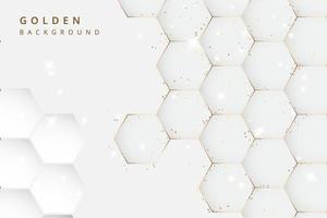 abstract background with hexagons and ornament gold color vector