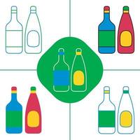 botella de jarabe en estilo de diseño plano vector