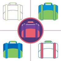 suitcase in flat design style vector