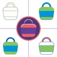 shopping basket in flat design style vector