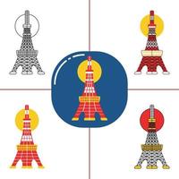 Tokyo Tower in flat design style vector