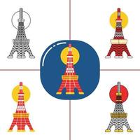 torre de tokio en estilo de diseño plano vector