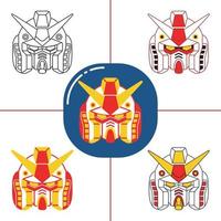 gundam en estilo de diseño plano vector