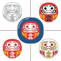 daruma en estilo de diseño plano vector